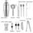 Cocktail Shaker Set Bartender Kit, 15Pcs Bartender Shaker Set, 304 Stainless Steel Martini Shaker And Strainer, 550Ml /19OZ Bar Tool Set With Bamboo Stand, Recipe Book, For Home And Bar