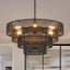 Luminaire suspendu 6 lumières noir industriel rétro