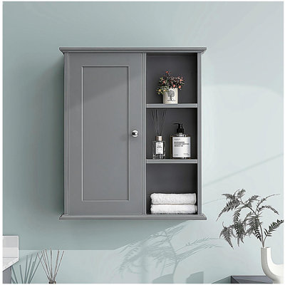 Armoire de rangement murale surélevée au-dessus de la toilette Armoire de rangement murale Armoires à pharmacie en bois