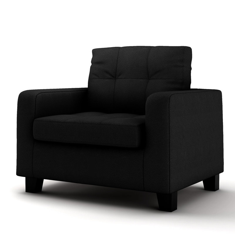 Northville Faux Leather Armchair, Black