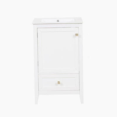 Meuble-lavabo de salle de bain avec lavabo, armoire, support de rangement et tiroir, matériaux de haute qualité, porte à fermeture douce pour une solution de salle de bain pratique