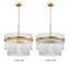 Lustre rond en cristal 6 lumières à deux niveaux Onstott