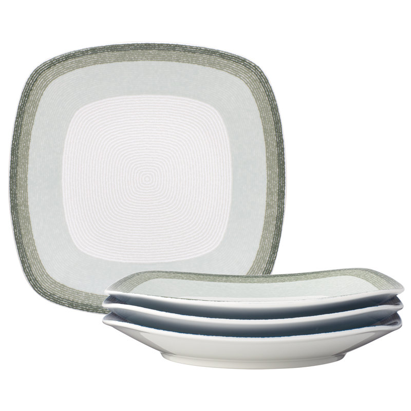 Noritake Colorscapes Layers Square Salad Plates, 8-1/4", Sage