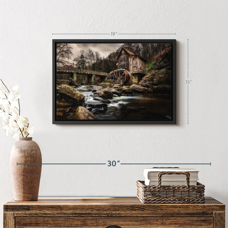 «Grist Mill At Babcock Park, reproduction sur toile», H 13 po x l 19 po
