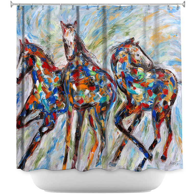 Rideau de douche simple sauvage mustangs