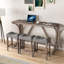 Ensemble de table de bar avec prise de courant, ensemble de table de bar et de chaises, ensemble de table de salle à manger 4 pièces, ensemble de table de petit déjeuner industriel, pour salon, salle à manger, salle de jeux