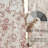 Neacsa Linen Semi Sheer Peony Flower Patterned Rod Pocket Curtain Pair-48053923-27720682
