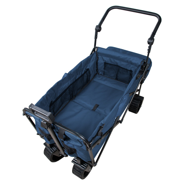 Chariot utilitaire pliable avec freins S3, Bleu marine