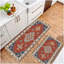Tapis de cuisine persan rouge rétro 2 pièces, tapis de cuisine et de salon, décoration de maison Boho