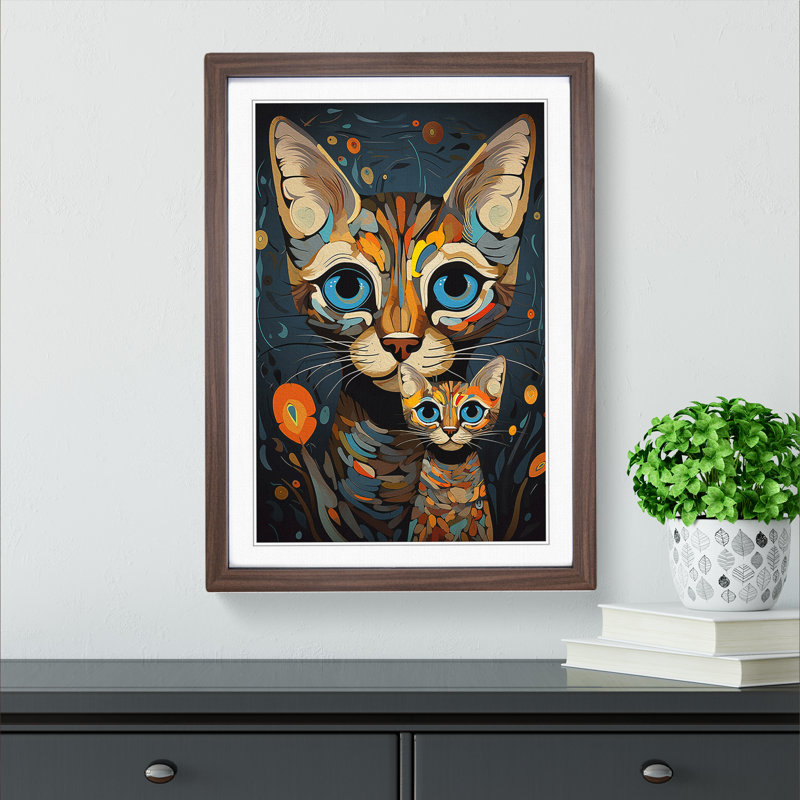 Bengal Cat Dadaism No.2 - Framed Print, Walnut Framed, 46cm H x 34cm W x 2cm D