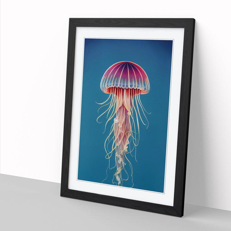 Cascio Jellyfish Vol.1 - Picture Frame Print, Black, 46" H x 34" W