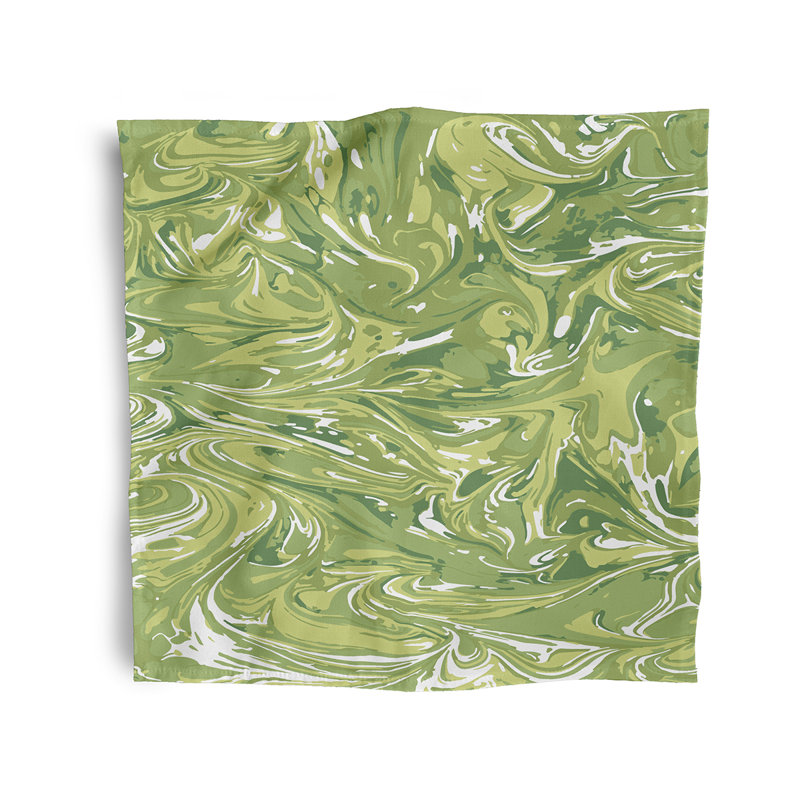 Ashonte Polyester Abstract Square Napkin, Green