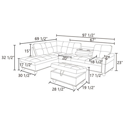Ensemble de canapé modulaire 3 pièces Nova