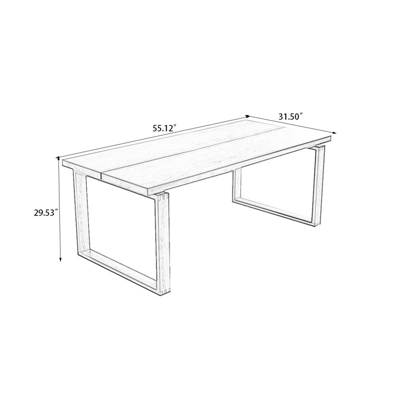 Brown Rectangular Solid Wood Dining Table, 29.53"H x 55.12"L x 31.5"W