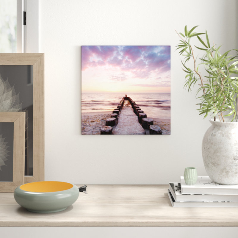 Slim Base To Sea - No Frame Print on Glass, 80 cm H x 80 cm W x 1.5 cm D