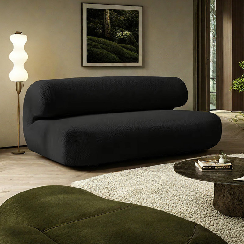 Canapé Wabi-sabi, H 27,55 po x l 70,86 po x P 40,15 po, Noir