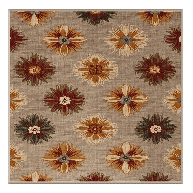 Washable Crown Flowers Hawaiian Area Rug, Rectangle 6' x 9'