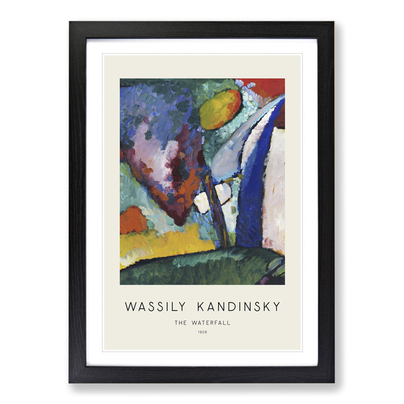 The Waterfall by Wassily Kandinsky - Picture Frame Painting, Black Framed, 48cm H x 36cm W x 2cm D