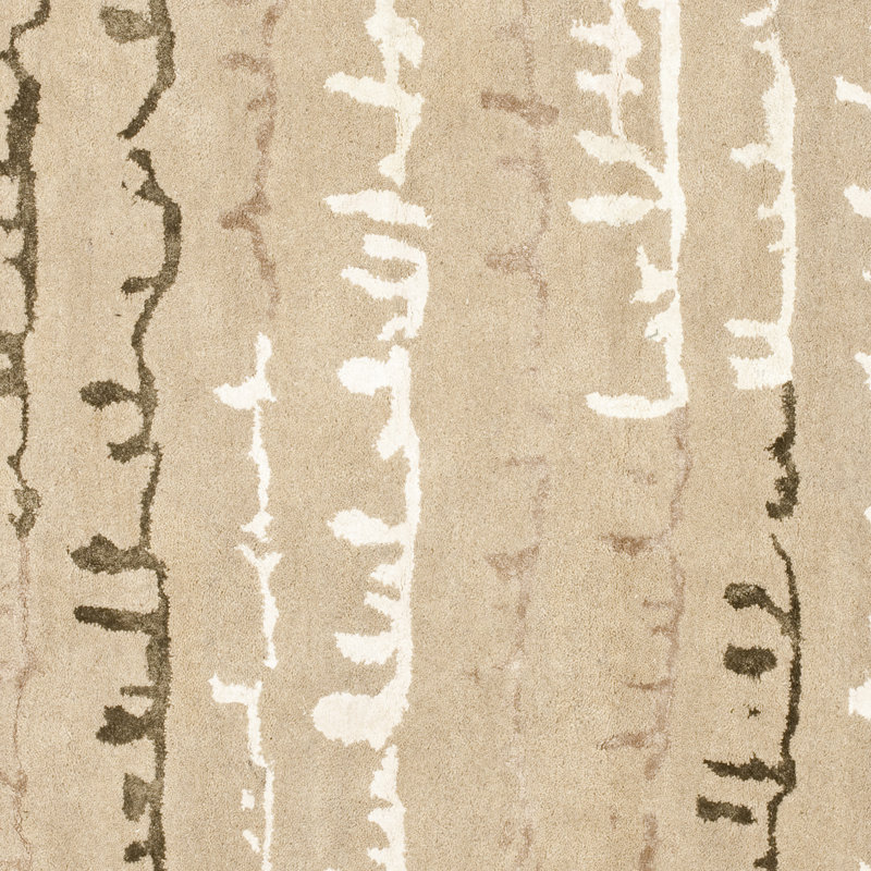Tapis beige en laine et en viscose touffetés à la main Soho, Rond 6 pi