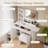 White Vanity Desk with Mirror