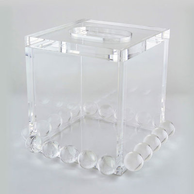 Lucite Tissue Box w/Lid Bubble