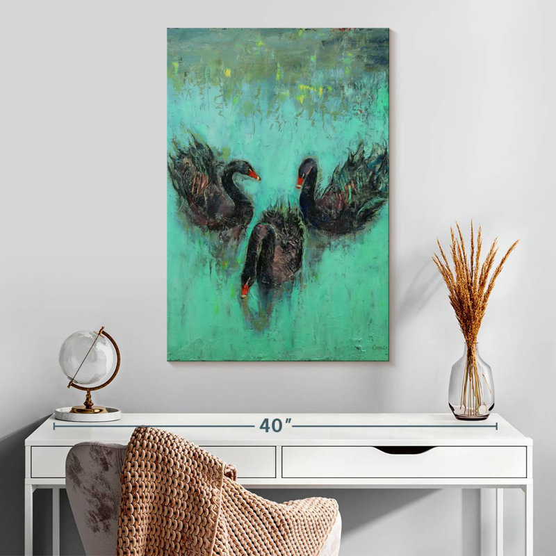 Cygnes noirs Brampt, H 30 po x l 20 po