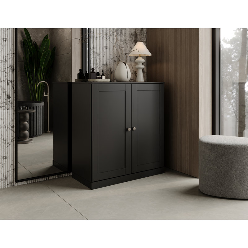 Armoire de rangement de salle de bain 32 po avec portes Shaker et tablettes réglables Palace Imports, Noir