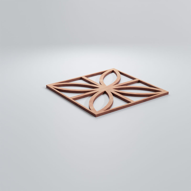 Panneaux muraux décoratifs en bois Swansea, H 7 3/8 po x l 7 3/8 po x P 3/8 po, Cerise