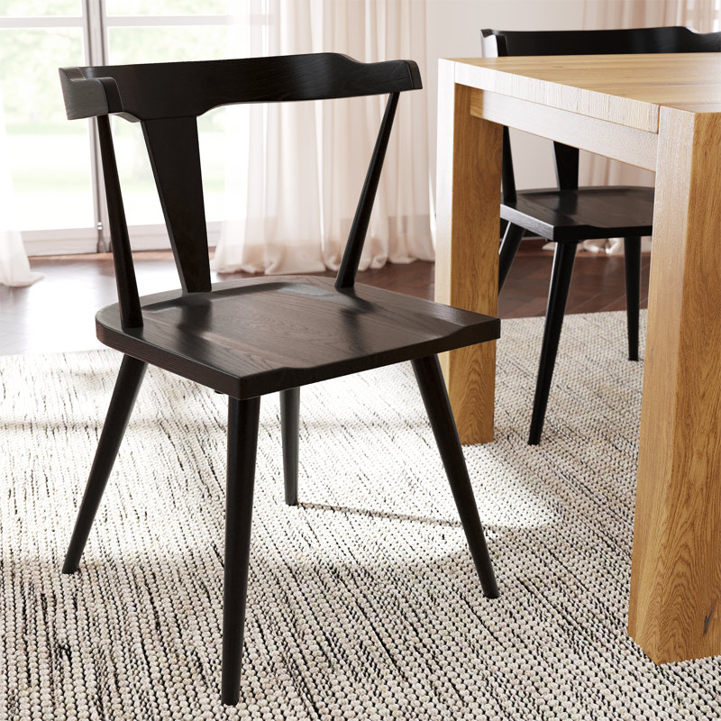 Enzo Solid Wood Dining Chair, Black