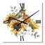 Horloge murale en coton avec bouquet d'automne et tournesols Redbreasts-1459975736