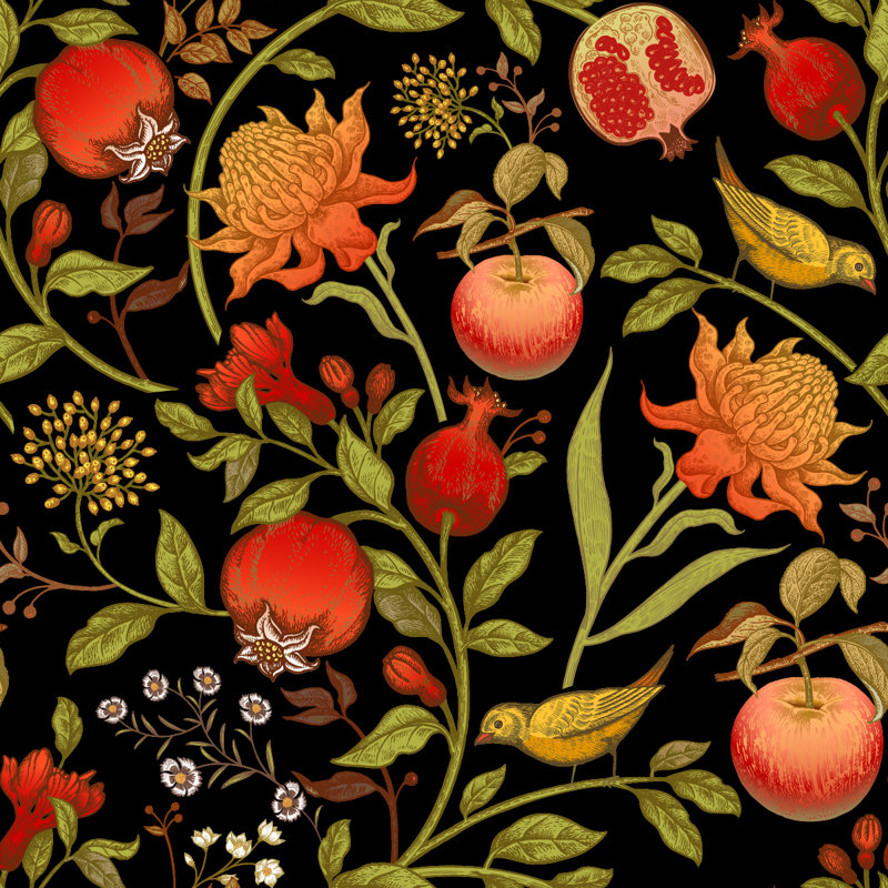 Peel & Stick Floral Tile, 2.08' W x 10.42' L