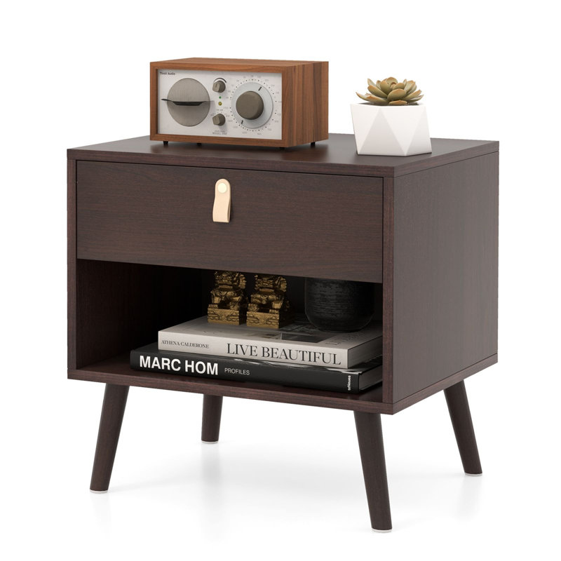 50cm W Manufactured Wood Bedside Table