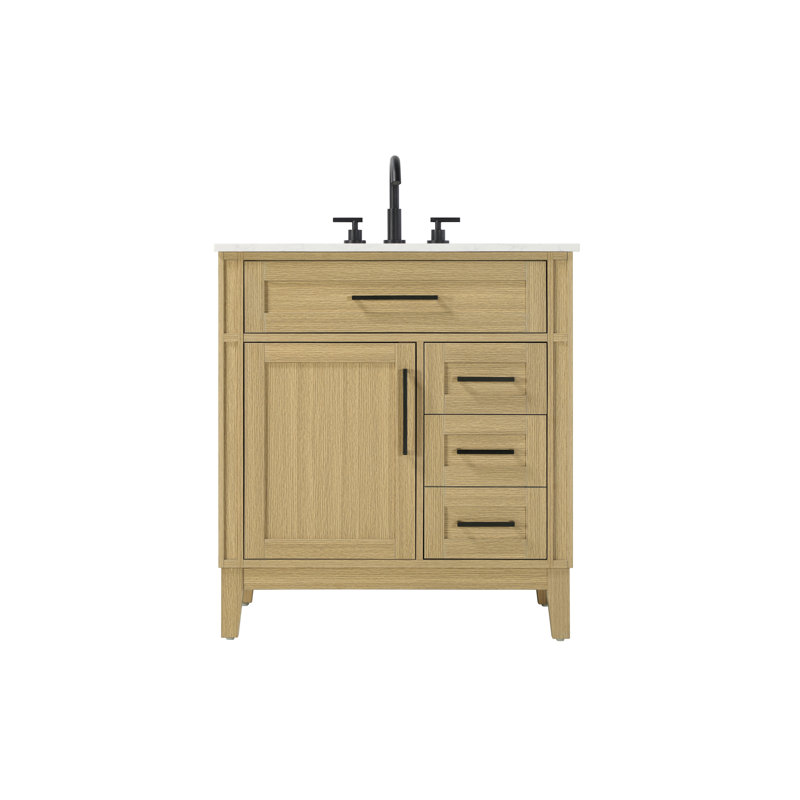 Meuble-lavabo simple 32 po brun miel, 32", Brun miel