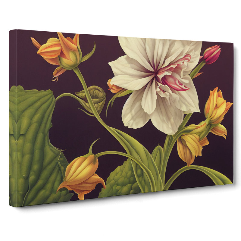 Pleasing Vintage Flowers - Wrapped Canvas, 50cm H x 76cm W x 3cm D