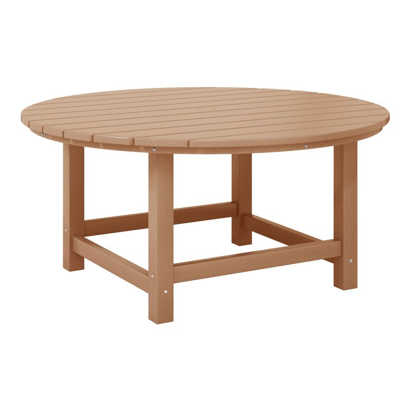 Table basse ronde en polyester Adirondack de 38 po Laguna, Marron clair