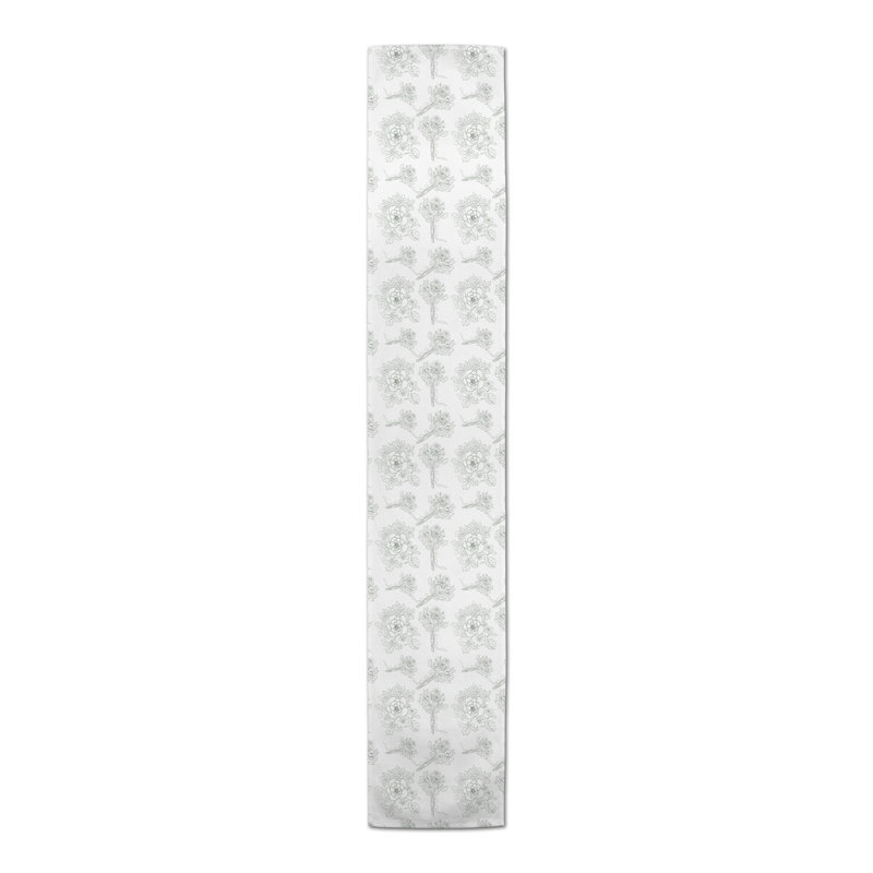 Chemin de table floral, 90 po x 16 po, Vert