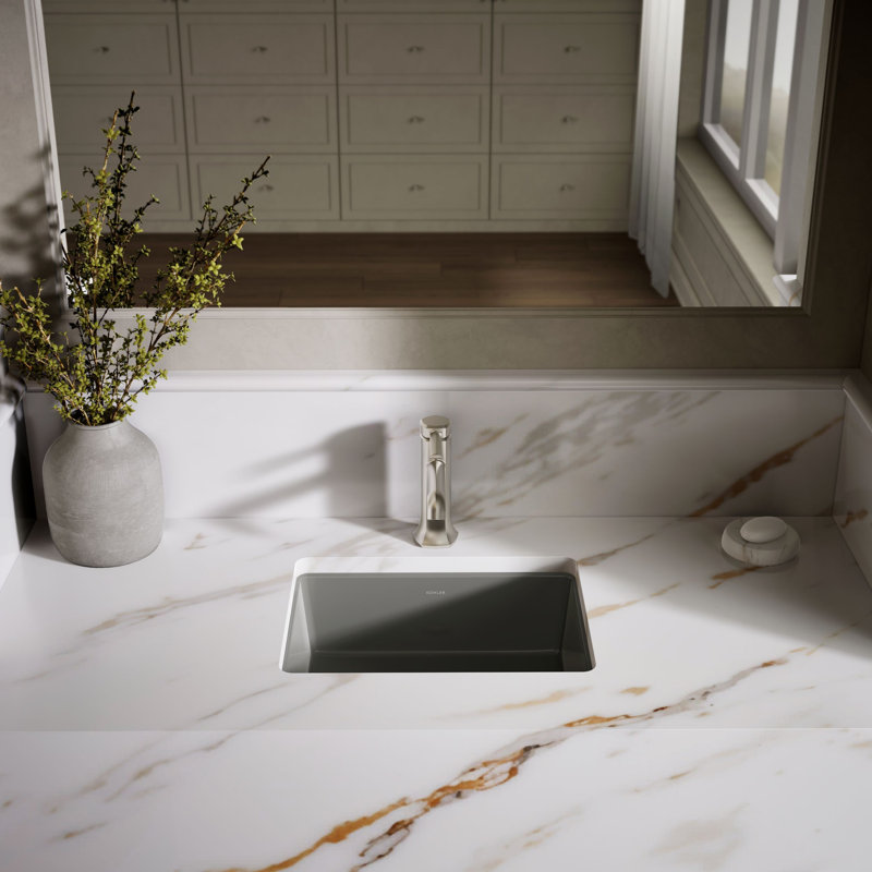 Under-Mount Bathroom Sink, Thunder Gray