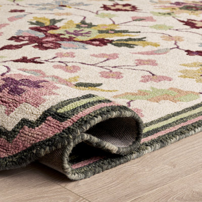 Jardin Hand Tufted Wool; Cotton Floral Indoor Rug