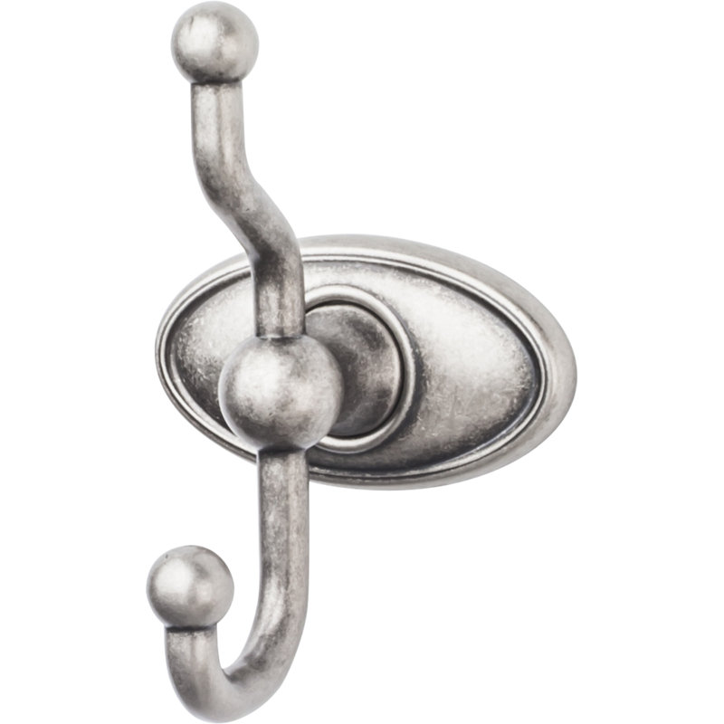 Edwardian Bath Wall Hooks, Antique Pewter