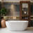 51" Acrylic Modern Freestanding Bathtub, Compact Square-Oval Deep Soaking Tub with Slotted Overflow and Center Drain, Multiple Colors Available-129104740