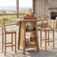Table carrée en bois avec rangement