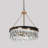 Kethe 4-Light Modern Dimmable Drum Chandelier with Black and Brass Crystal for Dining Room