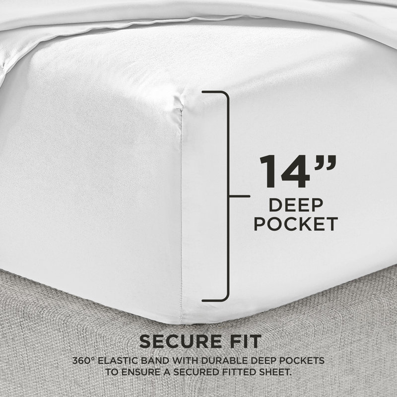 Juicy Couture Premium Silky Satin Sheet Sets, Queen Sheet Set with 2 Pillowcases, White