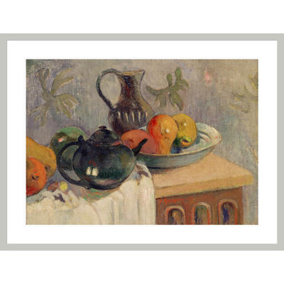 «Teiera brocca e frutta» par Paul Gauguin - Impression sur toile encadrée
