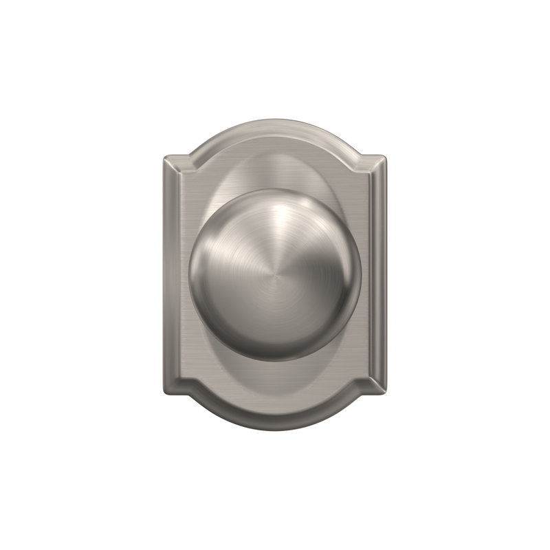 Plymouth Non-Turning Knob with Camelot Trim, Satin Nickel