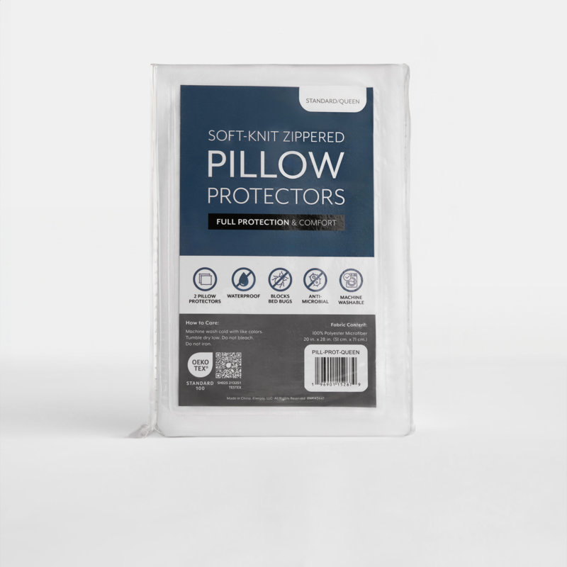 Pillow Protector 2-Pack - Waterproof & Hypoallergenic, Standard/Queen