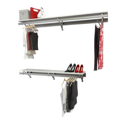 Double Shelf-Hang Closet System with Long Hang (Bottom 16" Shorter than Top)