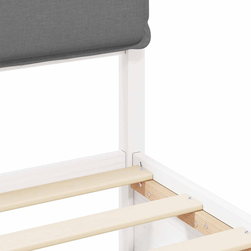 Bed Frame, 80 x 200cm, Light Grey/White
