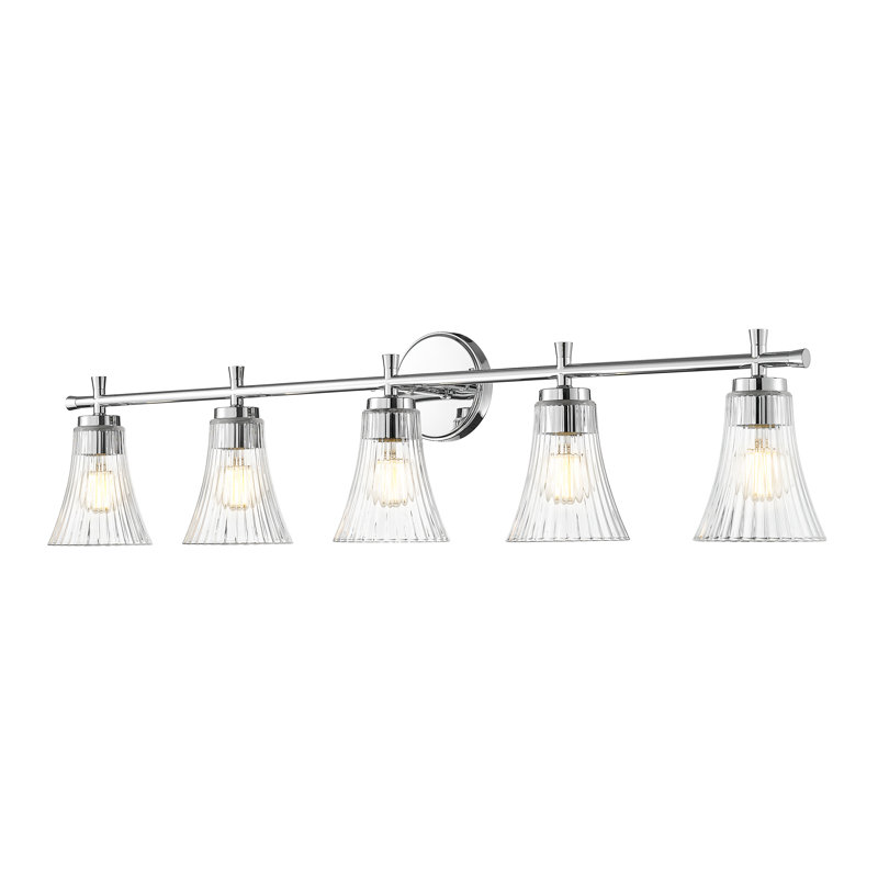 Coiffeuse Maston, 5 lumières, H 10 po x l 42 po x P 6,75 po, Chrome chrome