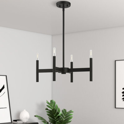 Lustre traditionnel à 4 lumières de style bougie Bucoli